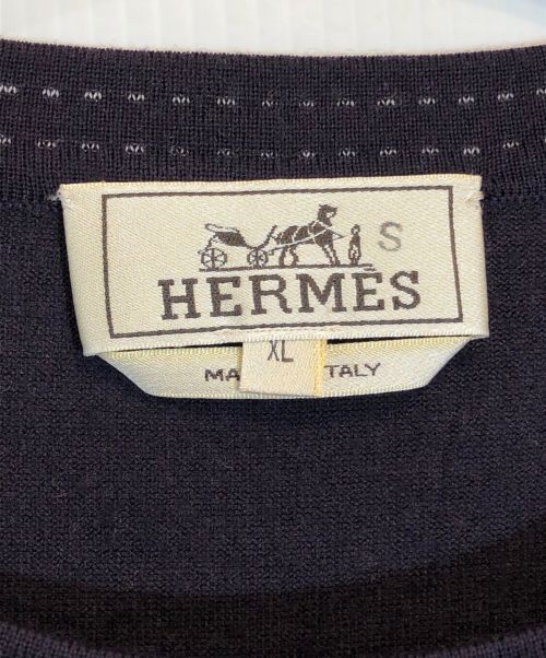HERMES（エルメス）HERMES (エルメス) ウールニット パープル サイズ:XLの古着・服飾アイテム
