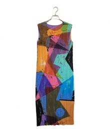 PLEATS PLEASE（プリーツプリーズ）の古着「プリーツノースリーブワンピース」｜マルチカラー