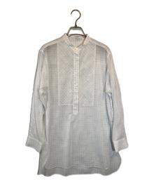 STEVEN ALAN（スティーブンアラン）の古着「COTTON VOIL STAND COLLAR SHIRT」｜ホワイト