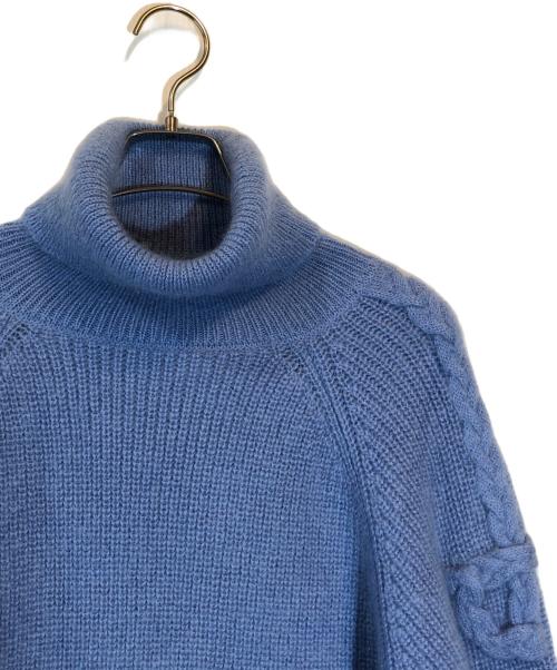 patou（パトゥ）PATOU (パトゥ) モヘアブレンド タートルネック ニット ブルー サイズ:SIZE XSの古着・服飾アイテム