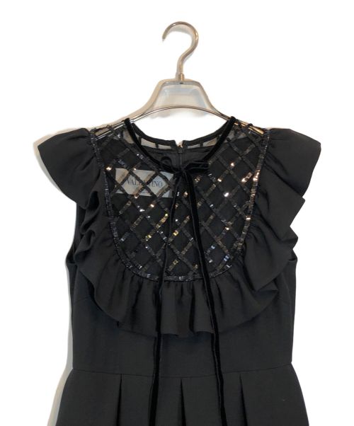 VALENTINO（ヴァレンティノ）VALENTINO (ヴァレンティノ) クレープクチュール ミニドレス ワンピース ブラック サイズ:42の古着・服飾アイテム