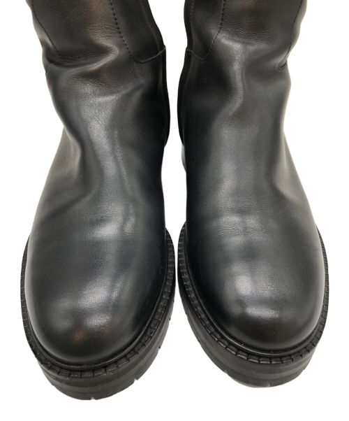 VALENTINO GARAVANI（ヴァレンティノ・ガラヴァーニ）VALENTINO GARAVANI (ヴァレンティノ・ガラヴァーニ) レザー オーバーニーブーツ ブラック サイズ:38の古着・服飾アイテム