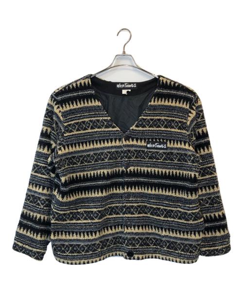 WILD THINGS（ワイルドシングス）WILD THINGS (ワイルドシングス) ノルディックフリースカーディガン ブラック サイズ:下記参照の古着・服飾アイテム