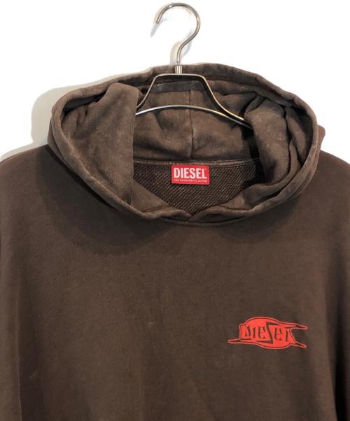 DIESEL（ディーゼル）DIESEL (ディーゼル) プリントパーカー ブラウン サイズ:XXLの古着・服飾アイテム