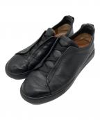 ERMENEGILDO ZEGNAエルメネジルド・ゼニア）の古着「レザースニーカー」｜ブラック