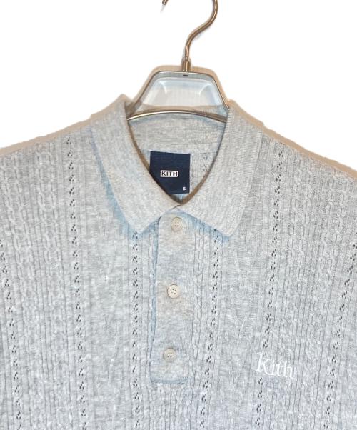 KITH（キス）KITH (キス) 3Dニットポロシャツ グレー サイズ:Ｓの古着・服飾アイテム
