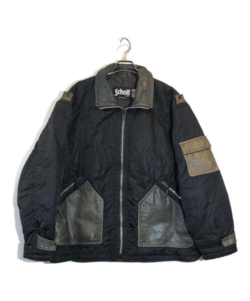 Schott（ショット）shott (ショット) キルティングレザージャケット ブラック サイズ:Lの古着・服飾アイテム
