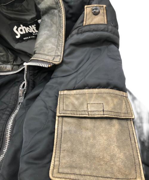 Schott（ショット）shott (ショット) キルティングレザージャケット ブラック サイズ:Lの古着・服飾アイテム