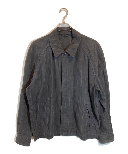 COMME des GARCONS HOMME（コムデギャルソン オム）COMME des GARCONS HOMME (コムデギャルソン オム) ストライプワイドリネンジャケット ブラック サイズ:SIZE Mの古着・服飾アイテム