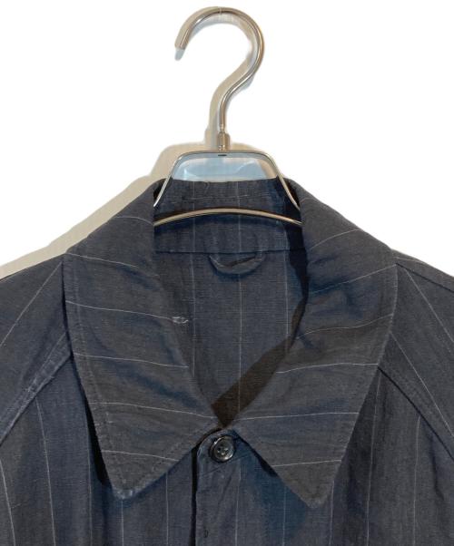COMME des GARCONS HOMME（コムデギャルソン オム）COMME des GARCONS HOMME (コムデギャルソン オム) ストライプワイドリネンジャケット ブラック サイズ:SIZE Mの古着・服飾アイテム
