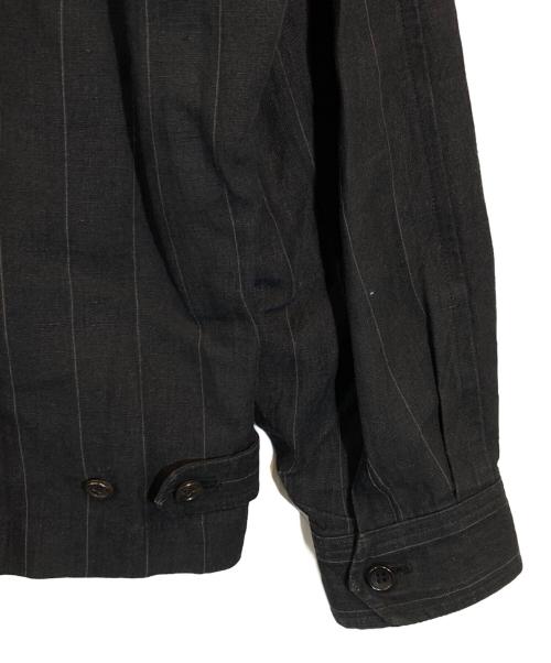 COMME des GARCONS HOMME（コムデギャルソン オム）COMME des GARCONS HOMME (コムデギャルソン オム) ストライプワイドリネンジャケット ブラック サイズ:SIZE Mの古着・服飾アイテム