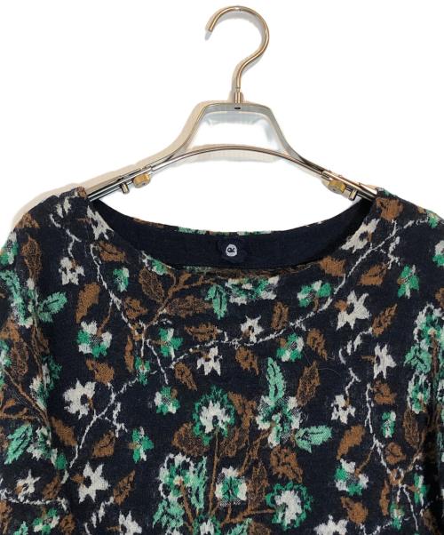 45R（フォーティファイブ・アール）45R (フォーティーファイブアール) 総柄ニットワンピース ネイビーの古着・服飾アイテム