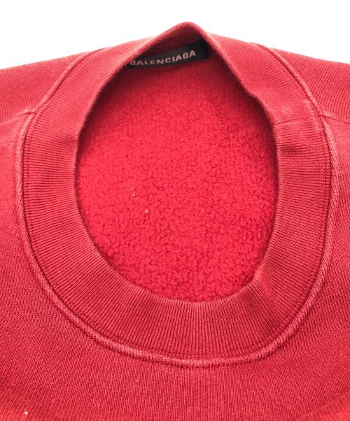 BALENCIAGA（バレンシアガ）BALENCIAGA (バレンシアガ) バックロゴクルーネックスウェット レッド サイズ:Mの古着・服飾アイテム