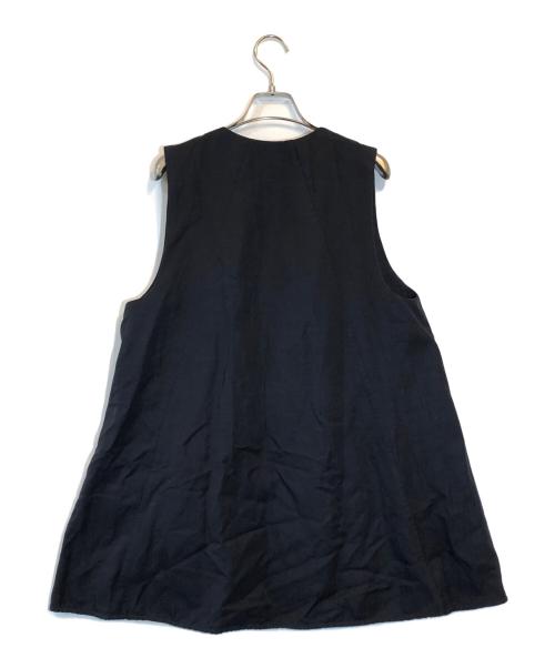 VERMEIL par iena（ヴェルメイユ パー イエナ）VERMEIL par iena (ヴェルメイユ パー イエナ) キュプラコットンリネンフレアジレ ネイビー サイズ:SIZE FREEの古着・服飾アイテム