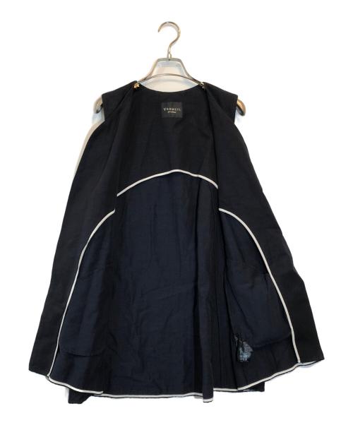 VERMEIL par iena（ヴェルメイユ パー イエナ）VERMEIL par iena (ヴェルメイユ パー イエナ) キュプラコットンリネンフレアジレ ネイビー サイズ:SIZE FREEの古着・服飾アイテム