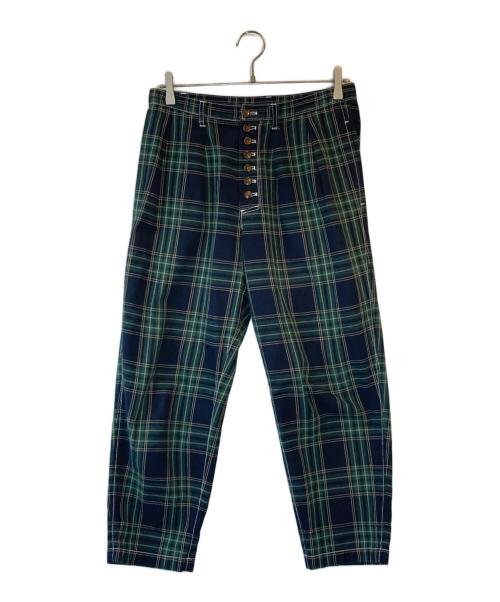 COMME des GARCONS tricot（コムデギャルソントリコ）COMME des GARCONS tricot (コムデギャルソントリコ) チェックパンツ グリーン サイズ:Mの古着・服飾アイテム