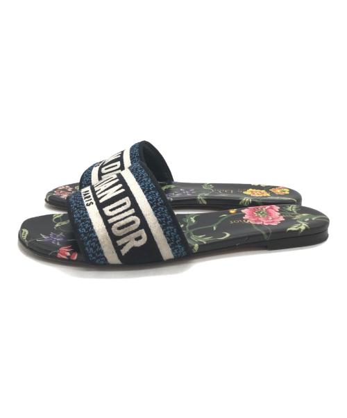 Christian Dior（クリスチャン ディオール）Christian Dior (クリスチャン ディオール) ミュール ネイビー×ブラック サイズ:37の古着・服飾アイテム