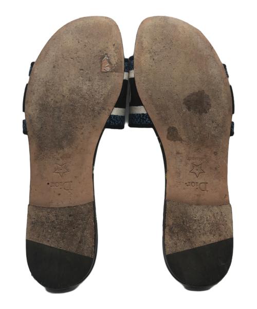 Christian Dior（クリスチャン ディオール）Christian Dior (クリスチャン ディオール) ミュール ネイビー×ブラック サイズ:37の古着・服飾アイテム