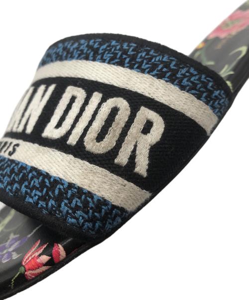 Christian Dior（クリスチャン ディオール）Christian Dior (クリスチャン ディオール) ミュール ネイビー×ブラック サイズ:37の古着・服飾アイテム