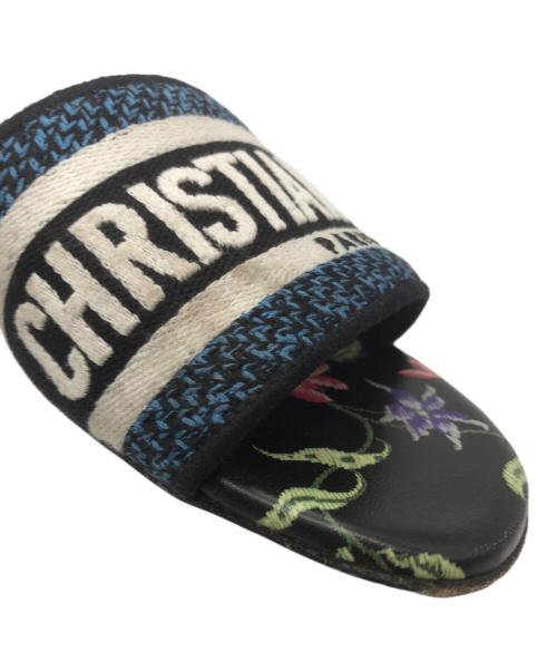 Christian Dior（クリスチャン ディオール）Christian Dior (クリスチャン ディオール) ミュール ネイビー×ブラック サイズ:37の古着・服飾アイテム