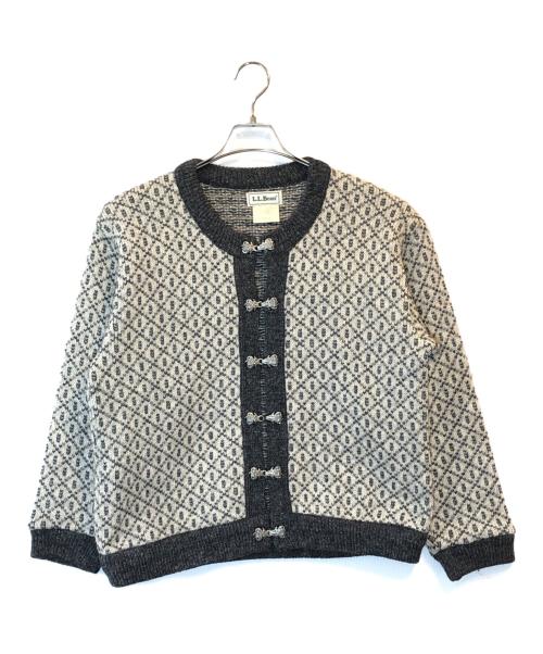 L.L.Bean（エルエルビーン）L.L.Bean (エルエルビーン) バーズアイニットカーディガン グレー サイズ:SMALLの古着・服飾アイテム