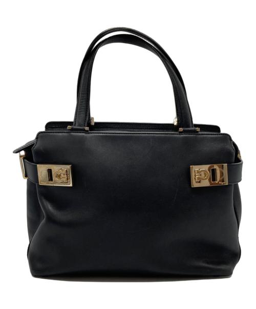 Salvatore Ferragamo（サルヴァトーレ フェラガモ）Salvatore Ferragamo (サルヴァトーレ フェラガモ) ガンチーニハンドバック ブラックの古着・服飾アイテム
