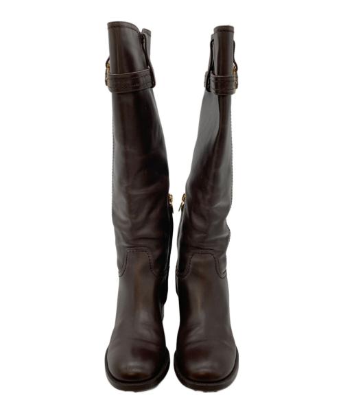 Salvatore Ferragamo（サルヴァトーレ フェラガモ）Salvatore Ferragamo (サルヴァトーレ フェラガモ) ガンチーニロングブーツ ブラウン サイズ:SIZE 5の古着・服飾アイテム