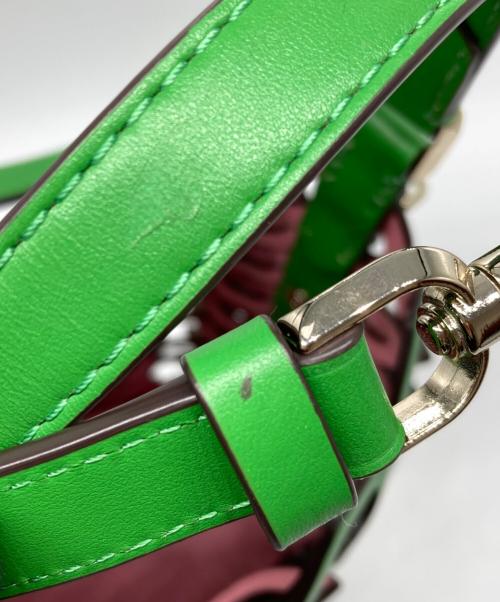 Kate Spade（ケイトスペード）Kate Spade (ケイトスペード) ドリースモールバケット2WAYバッグ グリーン×ピンクの古着・服飾アイテム