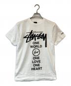 stussy×FRAGMENT DESIGNステューシー×フラグメントデザイン）の古着「One World. One Love. One Heart」｜ホワイト