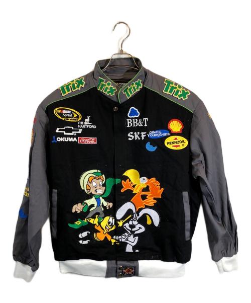JHDESIGN（不明）JHDESIGN (不明) 刺繍レーシングジャケット ブラック×グリーン サイズ:SIZE XXLの古着・服飾アイテム