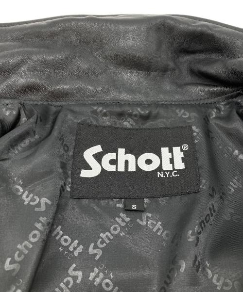 Schott（ショット）Schott (ショット) nano・universe (ナノ・ユニバース) ラムレザージャケット ブラック サイズ:Sの古着・服飾アイテム