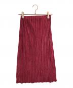 PLEATS PLEASEプリーツプリーズ）の古着「プリーツスカート」｜レッド