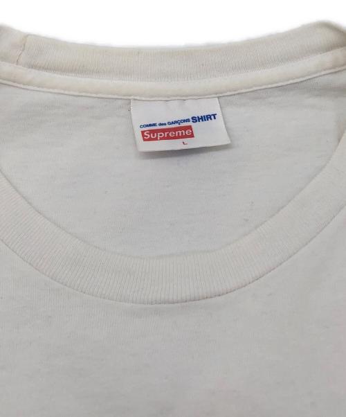 SUPREME（シュプリーム）SUPREME (シュプリーム) COMME des GARCONS SHIRT (コムデギャルソンシャツ) Tシャツ ホワイト サイズ:SIZE Lの古着・服飾アイテム