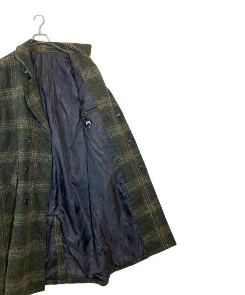 stussy（ステューシー）stussy (ステューシー) MOHAIR TRENCH COAT(モヘアトレンチコート） グリーン サイズ:Mの古着・服飾アイテム