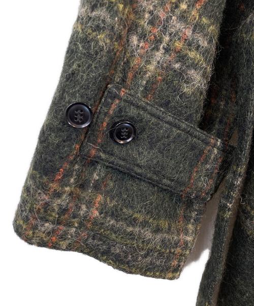 stussy（ステューシー）stussy (ステューシー) MOHAIR TRENCH COAT(モヘアトレンチコート） グリーン サイズ:Mの古着・服飾アイテム