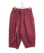 TIGHTBOOTH PRODUCTIONタイトブースプロダクション）の古着「PINSTRIPE CROPPED PANTS」｜ボルドー