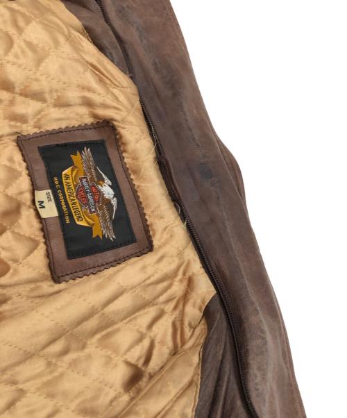 HARLEY-DAVIDSON（ハーレーダビッドソン）HARLEY-DAVIDSON (ハーレーダビッドソン) 襟ボア ボンバージャケット ブラウン サイズ:Mの古着・服飾アイテム