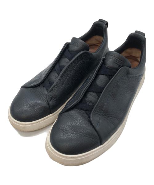 ZEGNA（ゼニア）ZEGNA (ゼニア) レザースニーカー ネイビー サイズ:SIZE 8の古着・服飾アイテム