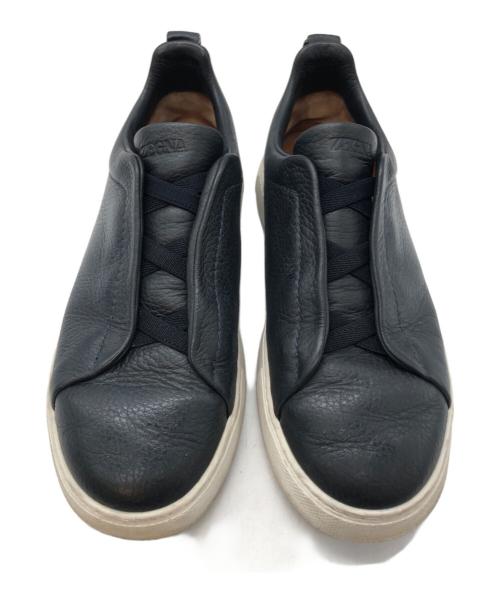 ZEGNA（ゼニア）ZEGNA (ゼニア) レザースニーカー ネイビー サイズ:SIZE 8の古着・服飾アイテム