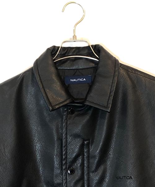 NAUTICA（ノーティカ）NAUTICA (ノーティカ) フェイクレザーブルゾン ブラック サイズ:Mの古着・服飾アイテム