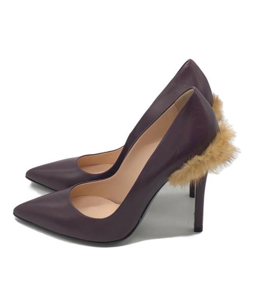 FENDI（フェンディ）FENDI (フェンディ) ピンヒールファーパンプス パープル サイズ:SIZE 36の古着・服飾アイテム