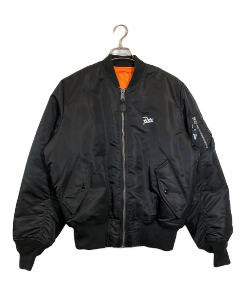 ALPHA（アルファ）ALPHA (アルファ) Patta (パタ) バックロゴプリントリバーシブルナイロンブルゾン ブラック サイズ:MEDIUMの古着・服飾アイテム