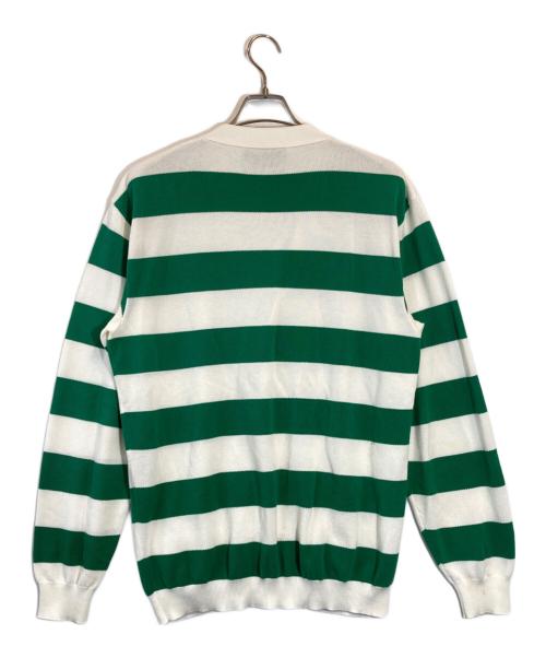 GUCCI（グッチ）GUCCI (グッチ) Striped cotton V-neck cardigan グリーン サイズ:Lの古着・服飾アイテム