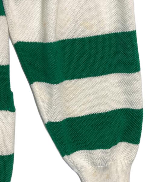 GUCCI（グッチ）GUCCI (グッチ) Striped cotton V-neck cardigan グリーン サイズ:Lの古着・服飾アイテム