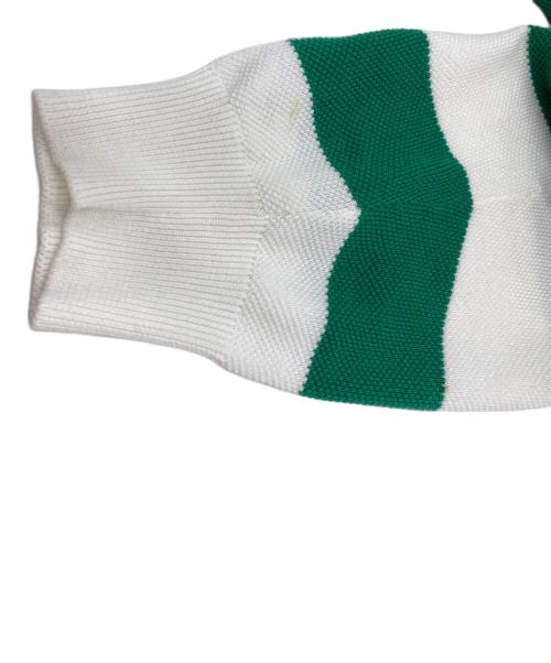 GUCCI（グッチ）GUCCI (グッチ) Striped cotton V-neck cardigan グリーン サイズ:Lの古着・服飾アイテム