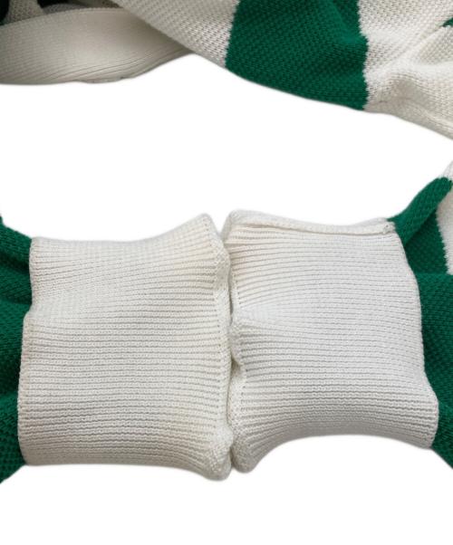 GUCCI（グッチ）GUCCI (グッチ) Striped cotton V-neck cardigan グリーン サイズ:Lの古着・服飾アイテム