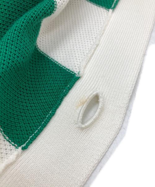 GUCCI（グッチ）GUCCI (グッチ) Striped cotton V-neck cardigan グリーン サイズ:Lの古着・服飾アイテム