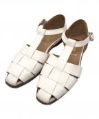 PASCUCCIパスクッチ）の古着「レザー グルカサンダル」｜ホワイト