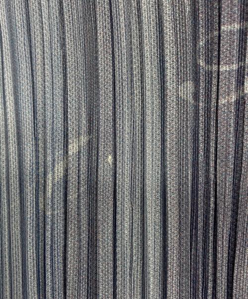 PLEATS PLEASE（プリーツプリーズ）PLEATS PLEASE (プリーツプリーズ) プリーツカットソー ブルー×ブラウン サイズ:3の古着・服飾アイテム