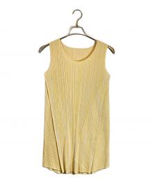 PLEATS PLEASE（プリーツプリーズ）の古着「プリーツワンピース」｜イエロー
